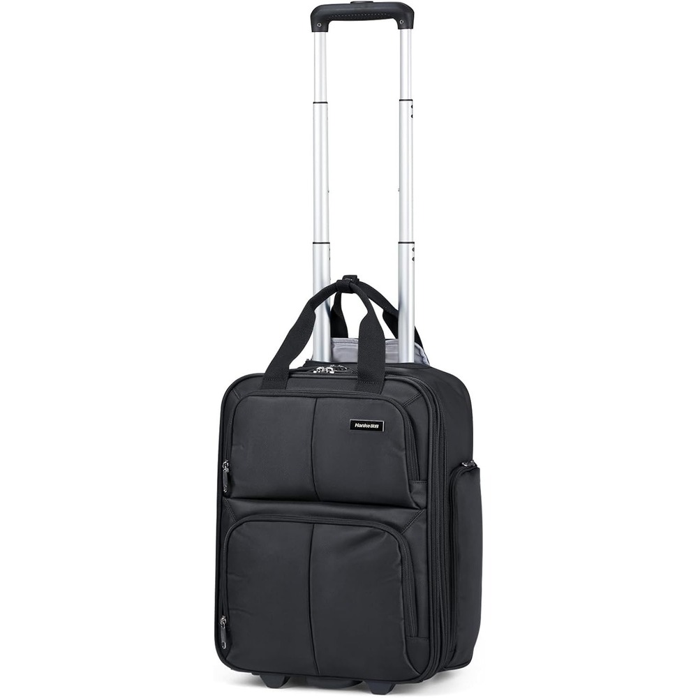 Hanke‎ 16 Inch Under Seat Rolling Carry On Bag Airline Approved Black